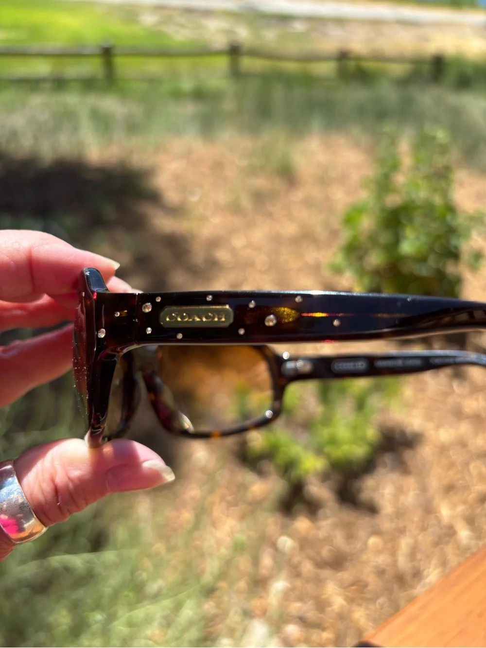 Coach Samantha Brown Tortoiseshell Sunglasses with Signature Case